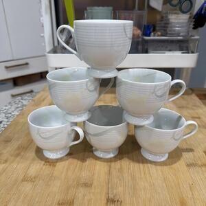 VTG Set Of 6 Mikasa Serenade Yellow #LDB12 Cups 3” *